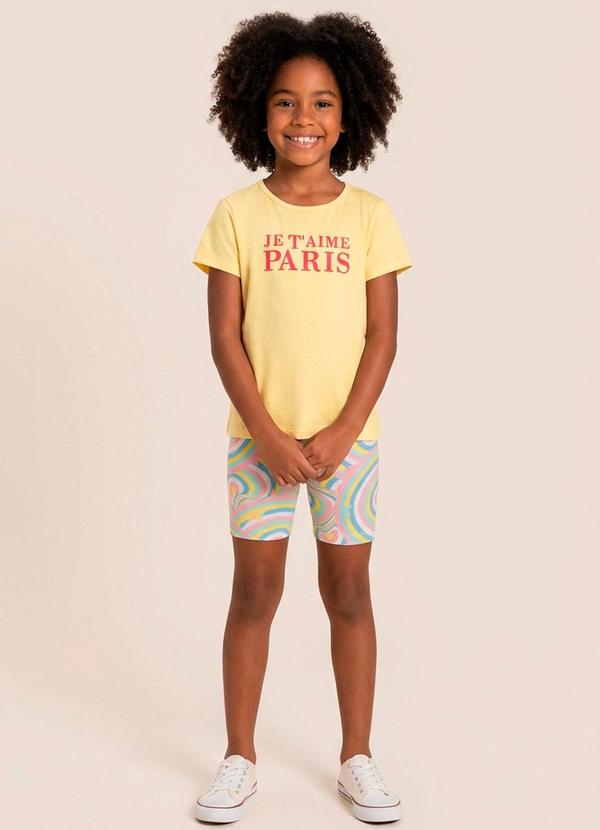 Conjunto Blusa e Bermuda Amarelo