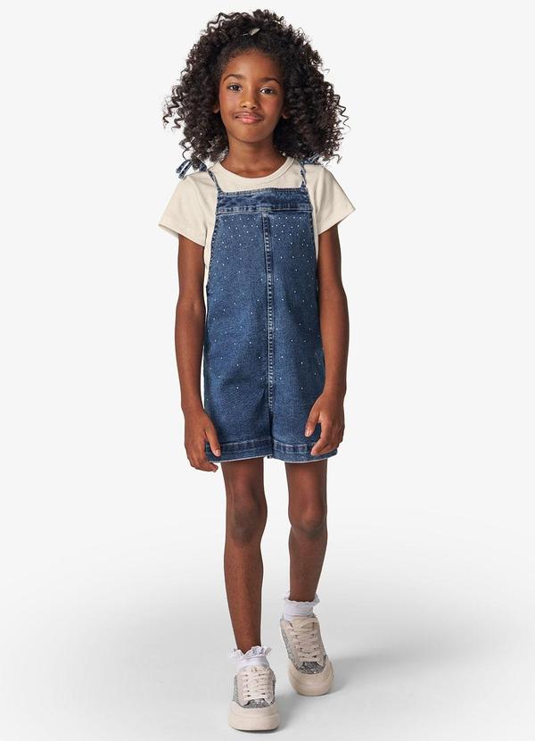 Vista 2 Conjunto Blusa com Jardineira Infantil Azul Trick Nick Trick Nick