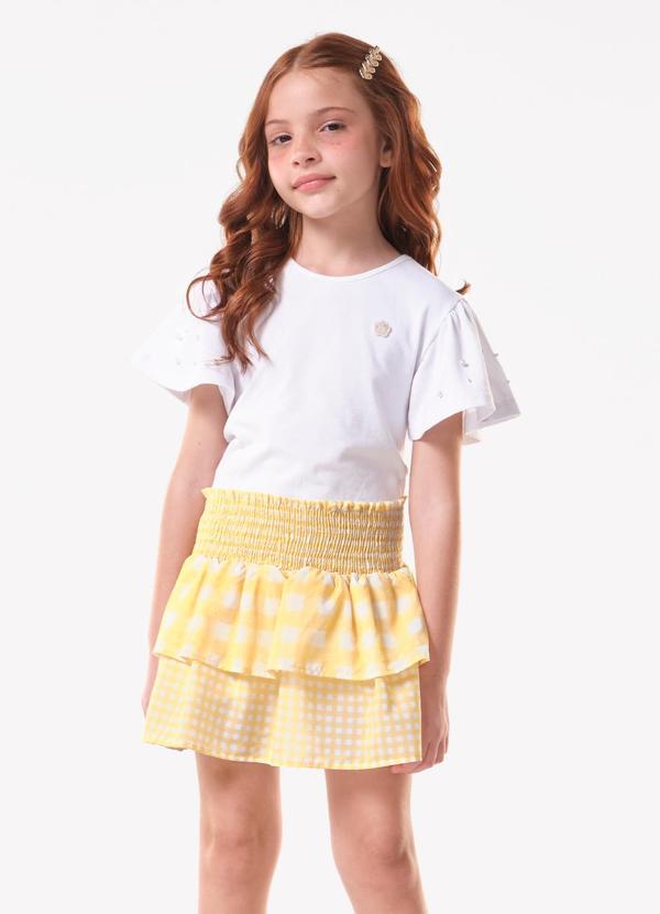 Conjunto Blusa com Saia Branco