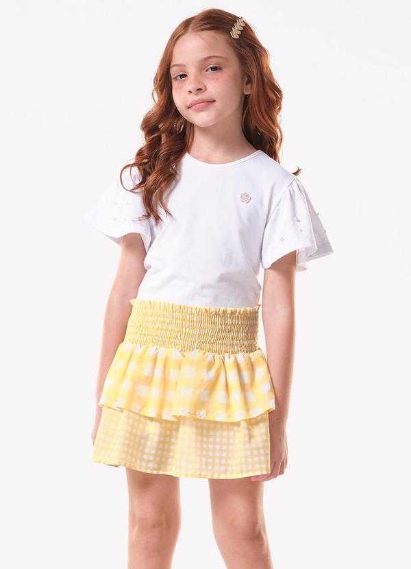 Conjunto Blusa com Saia Branco