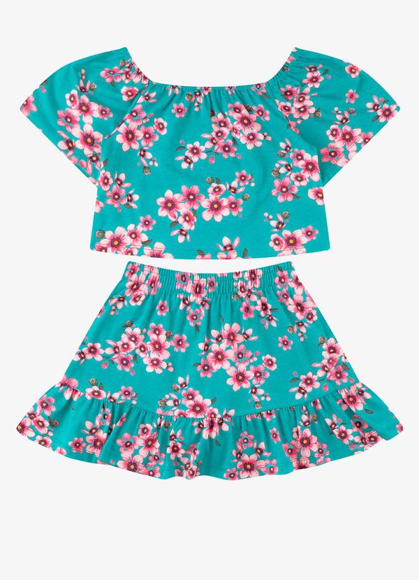 Conjunto Blusa com Saia Cotton Verde