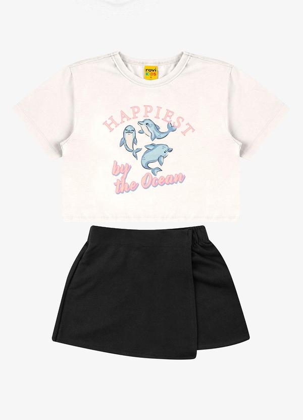 Conjunto Blusa com Shorts Feminino Bege