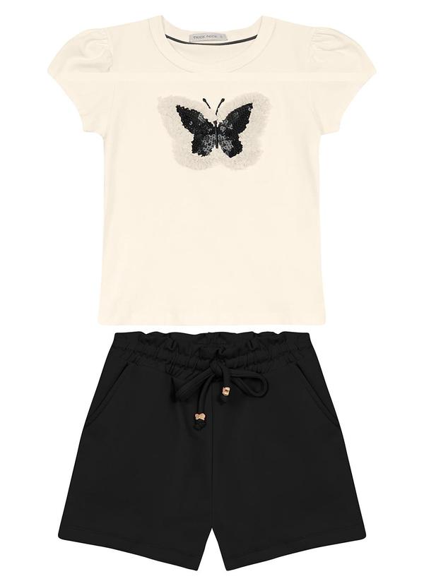 Vista 2 Conjunto Blusa com Shorts Feminino Preto Trick Nick Trick Nick