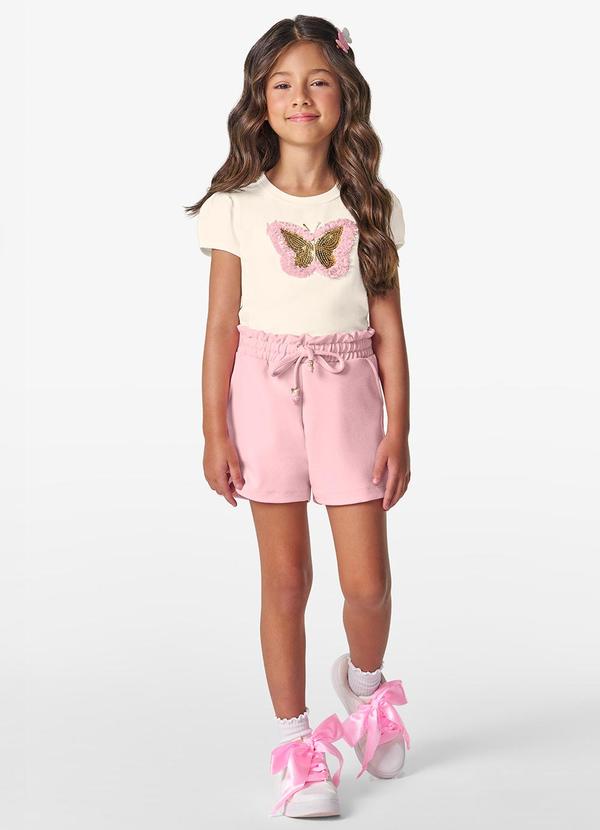 Vista 2 Conjunto Blusa com Shorts Feminino Rosa MINTY MINTY