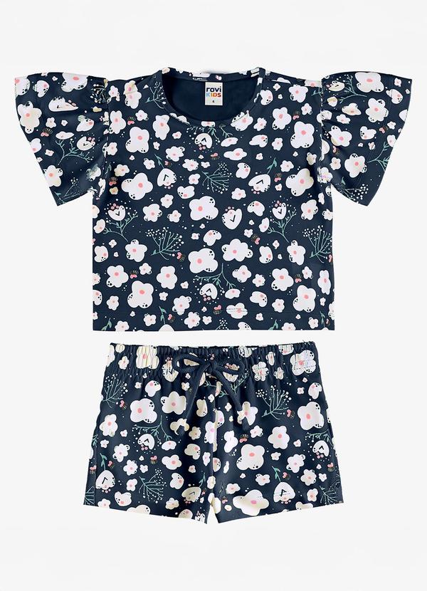 Conjunto Blusa com Shorts Infantil Azul