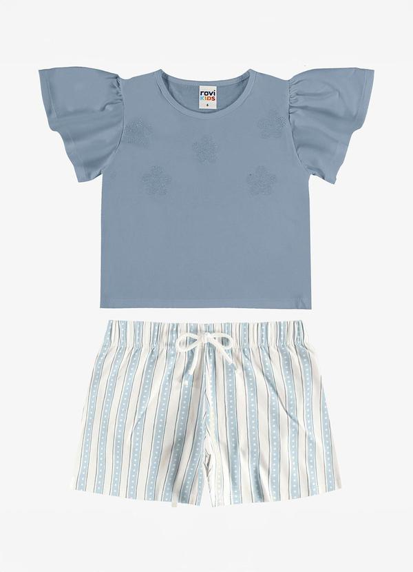 Conjunto Blusa com Shorts Infantil Azul