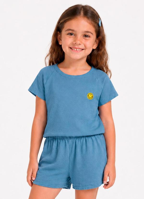 Conjunto Blusa com Shorts Infantil Azul