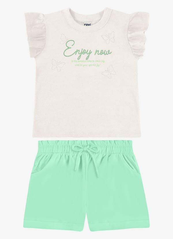 Conjunto Blusa com Shorts Infantil Bege