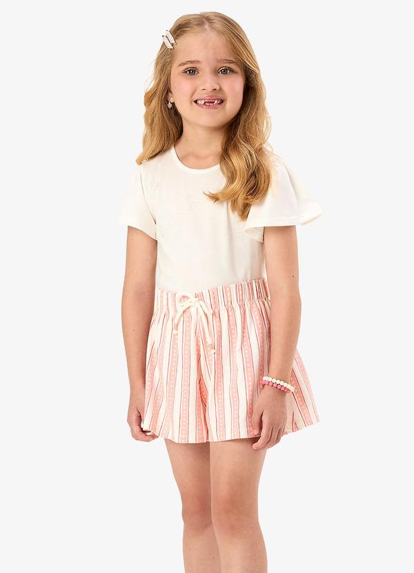 Conjunto Blusa com Shorts Infantil Bege