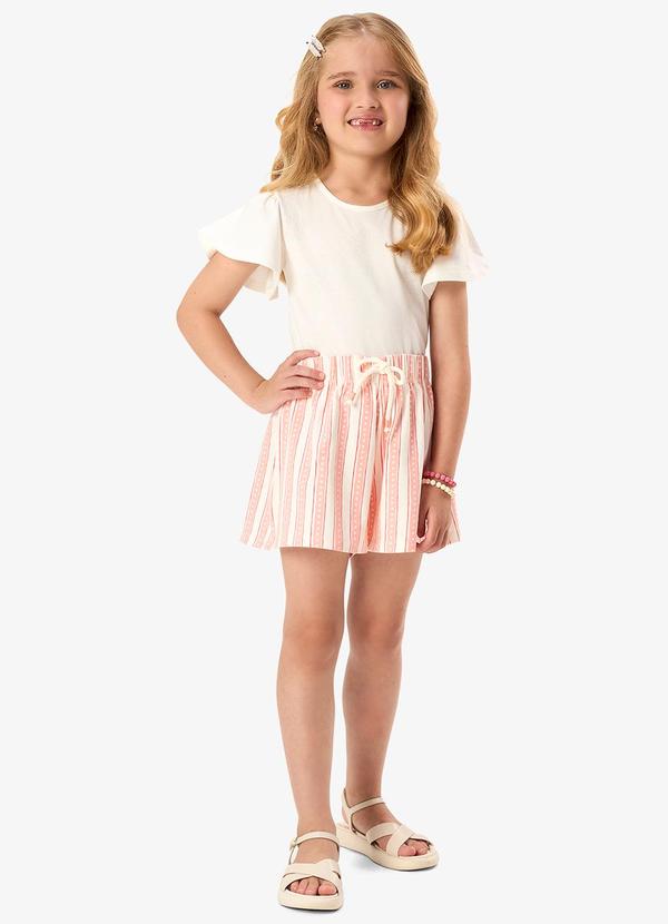 Conjunto Blusa com Shorts Infantil Bege