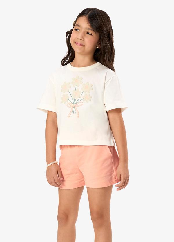 Conjunto Blusa com Shorts Infantil Bege