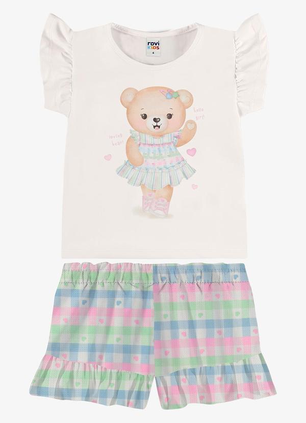 Conjunto Blusa com Shorts Infantil Bege