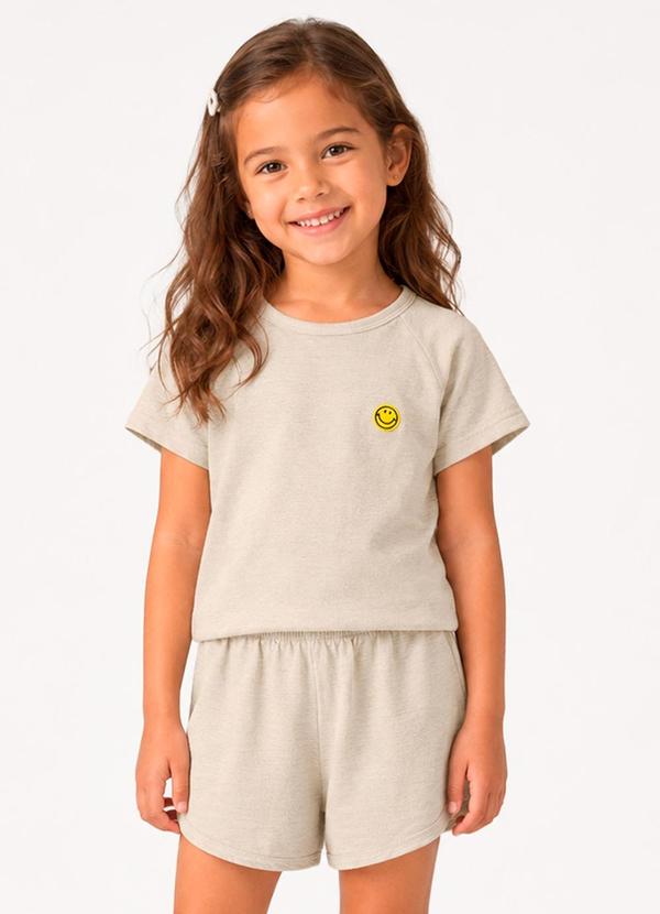 Conjunto Blusa com Shorts Infantil Bege