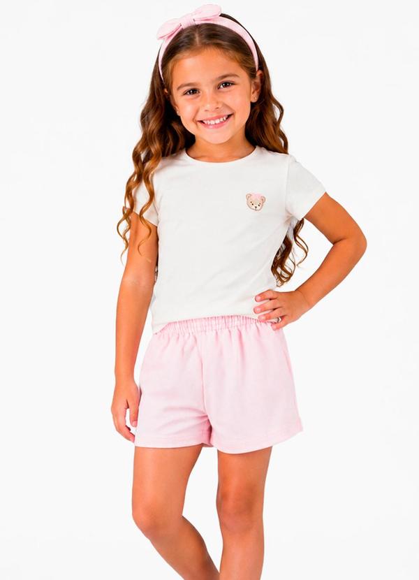 Conjunto Blusa com Shorts Infantil Bege