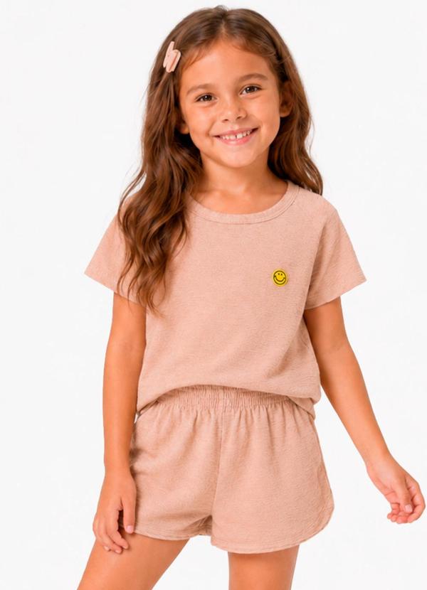 Conjunto Blusa com Shorts Infantil Marrom