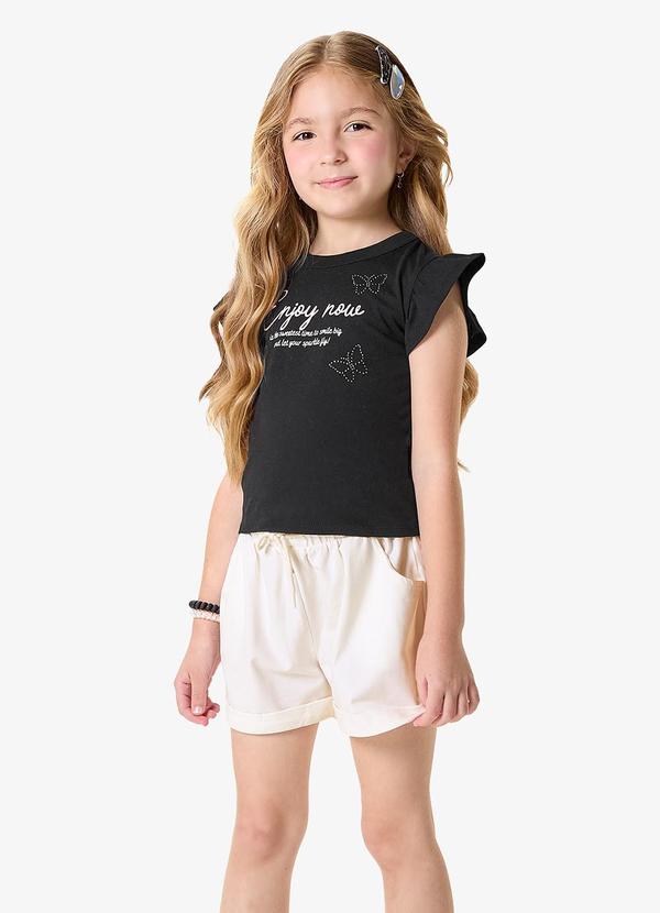 Conjunto Blusa com Shorts Infantil Preto