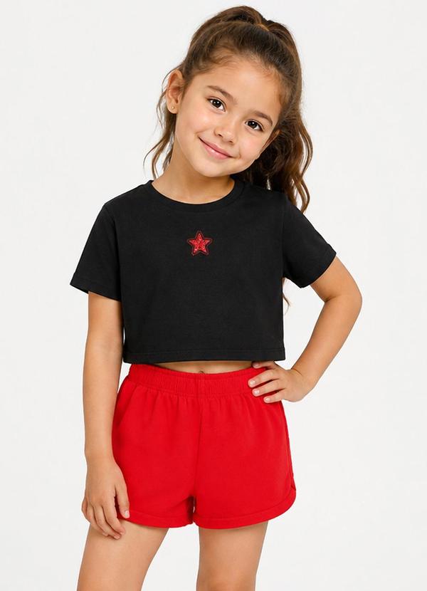 Conjunto Blusa com Shorts Infantil Preto