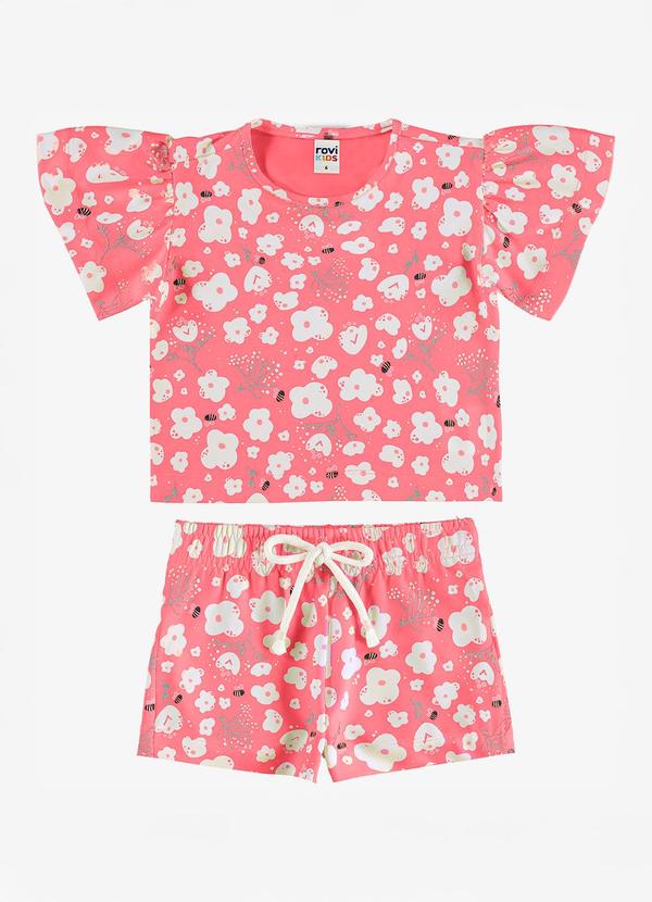 Conjunto Blusa com Shorts Infantil Rosa