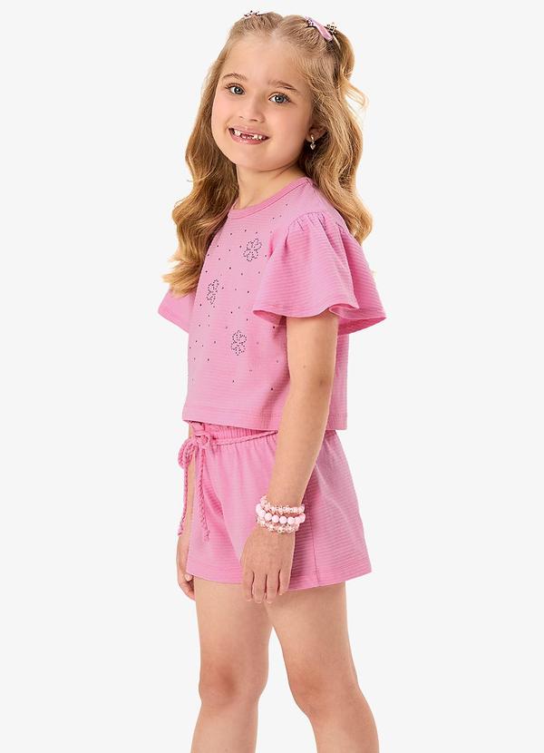 Conjunto Blusa com Shorts Infantil Rosa