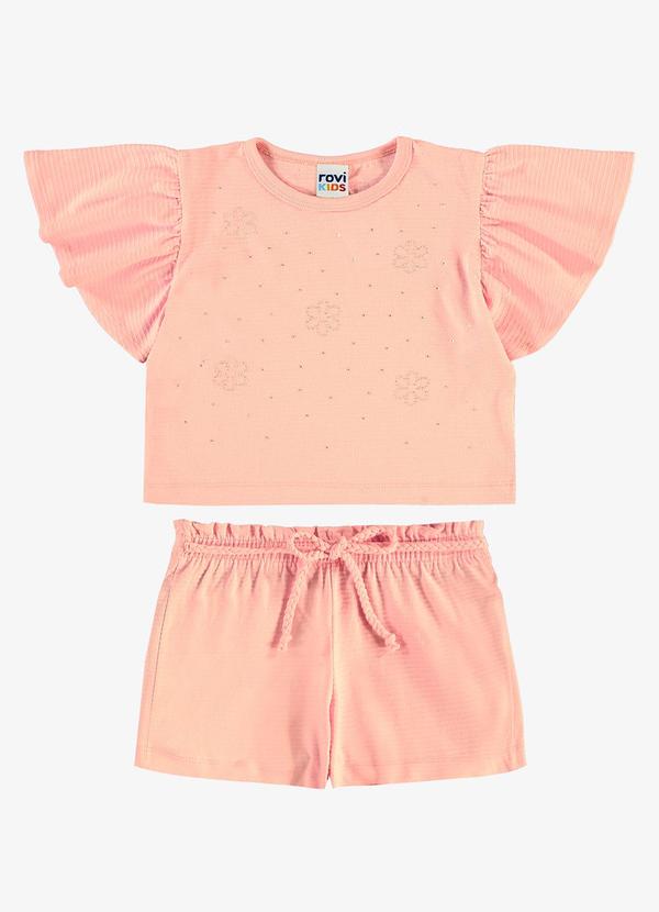 Conjunto Blusa com Shorts Infantil Rosa