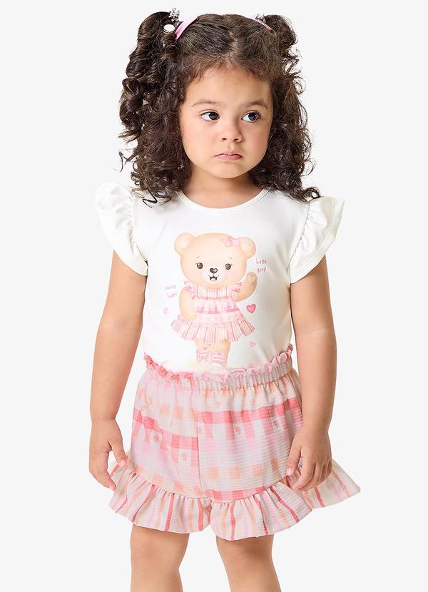 Conjunto Blusa com Shorts Infantil Rosa