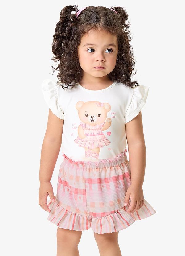 Conjunto Blusa com Shorts Infantil Rosa