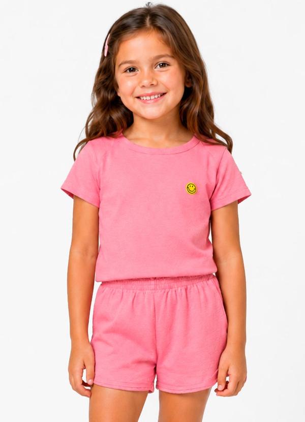 Conjunto Blusa com Shorts Infantil Rosa