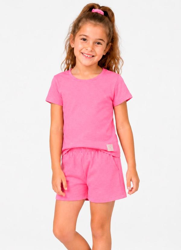 Conjunto Blusa com Shorts Infantil Rosa