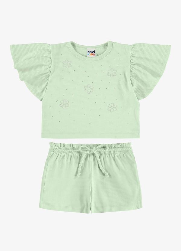 Conjunto Blusa com Shorts Infantil Verde