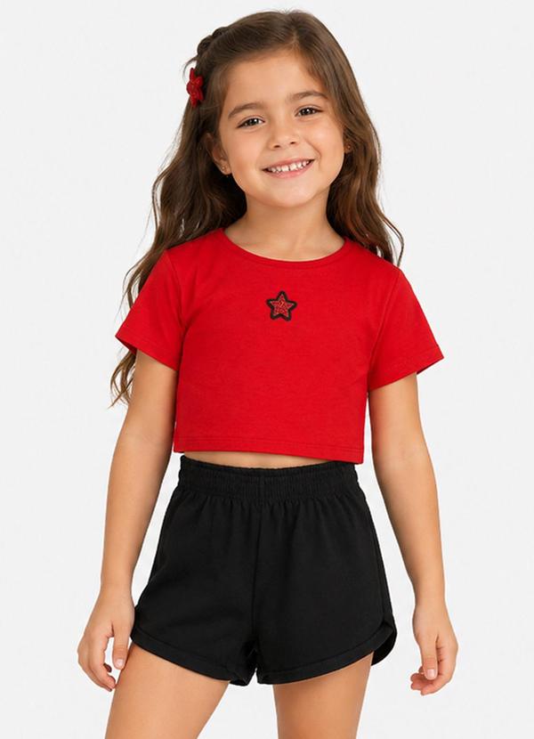 Conjunto Blusa com Shorts Infantil Vermelho