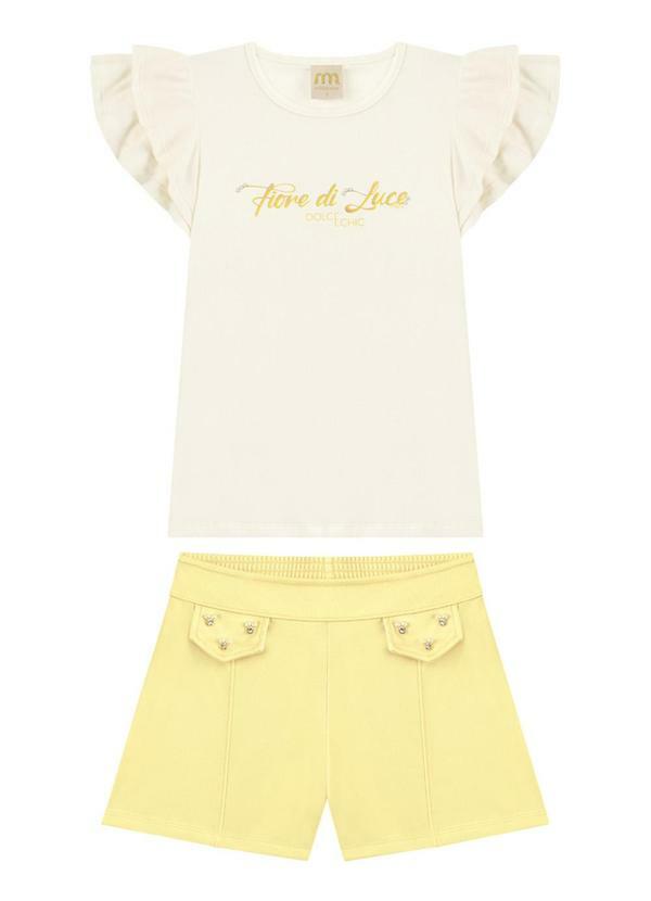 Vista 2 Conjunto Blusa com Shorts Texturizado Bege Milli E Nina Milli E Nina