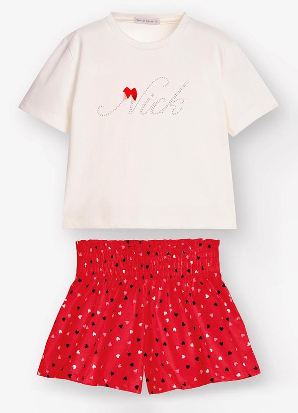 Conjunto Blusa com Shorts Vermelho
