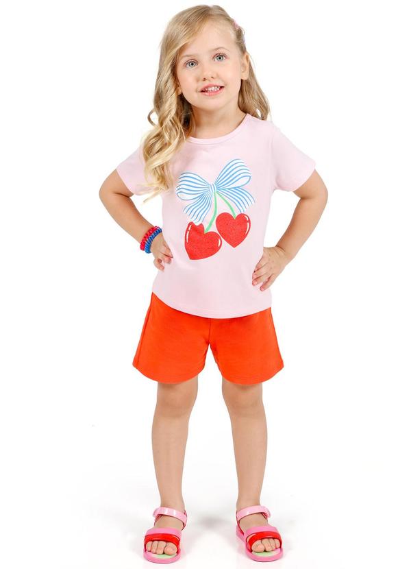 Vista 2 Conjunto Blusa com Silk e Short Rosa Tink Bink Tink Bink