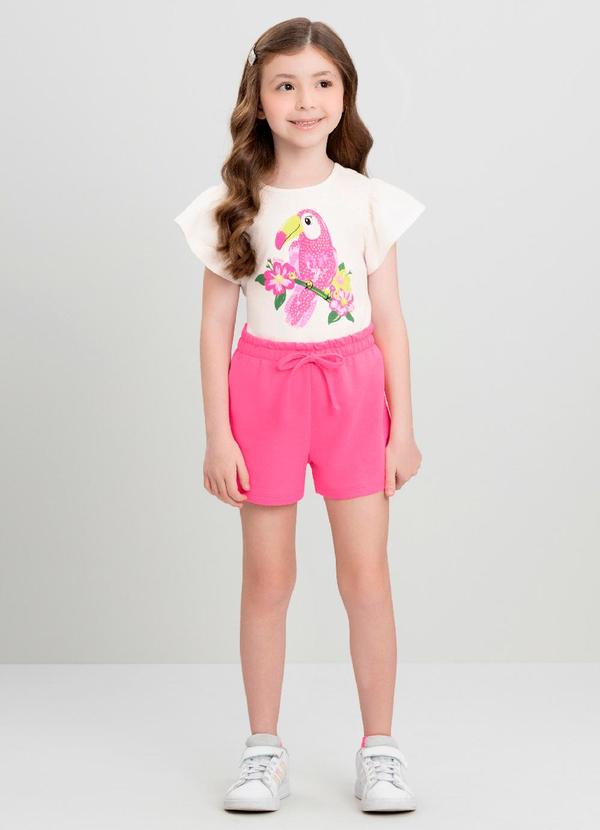 Conjunto Blusa com Strass e Short Quimby Branco