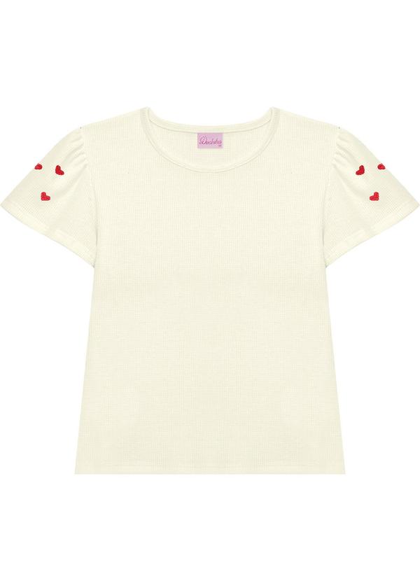 Conjunto Blusa Coração e Short Saia Bege