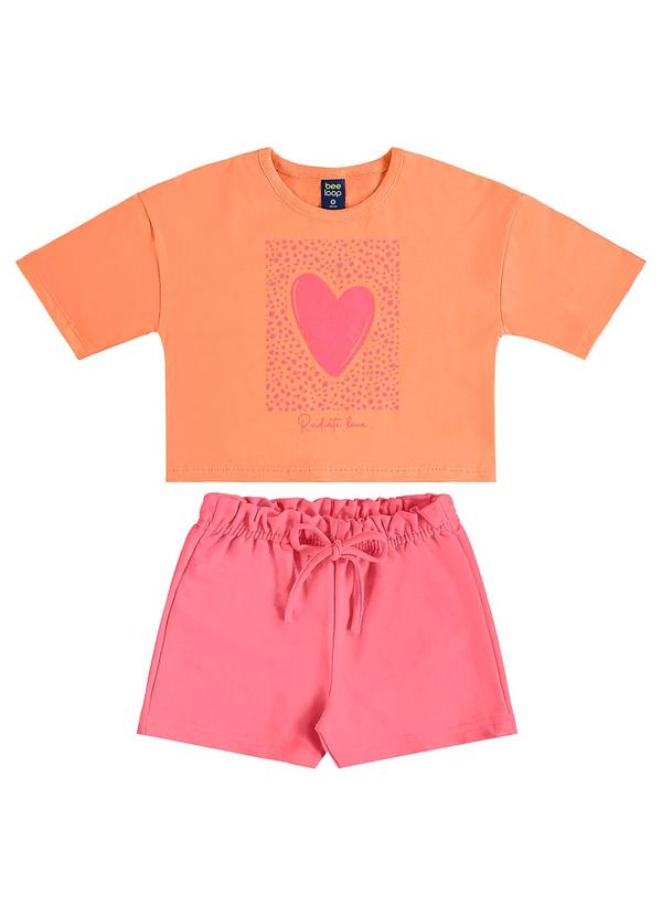 Conjunto Blusa Cropped e Short Laranja
