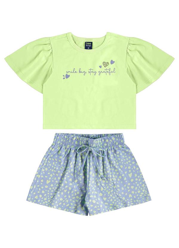 Conjunto Blusa Cropped e Short Verde