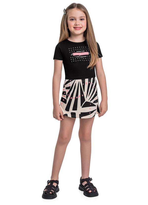 Vista 2 Conjunto Blusa Cropped e Short-Saia Preto Bee Loop Bee Loop
