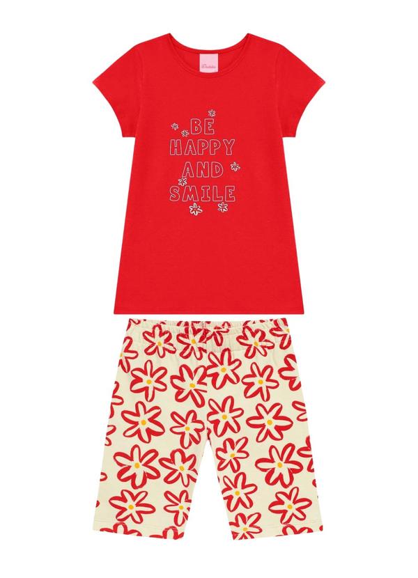 Conjunto Blusa e Bermuda Vermelho