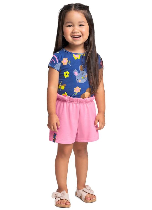 Conjunto Blusa e Ciclista Infantil Azul