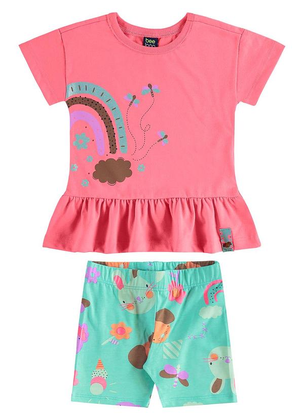 Conjunto Blusa e Ciclista Infantil Rosa