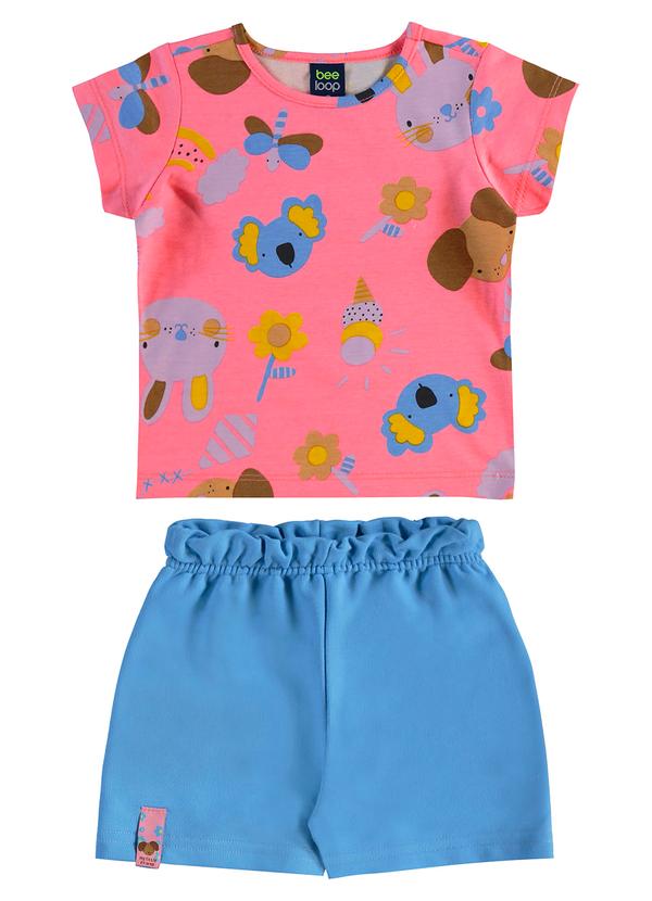 Conjunto Blusa e Ciclista Infantil Rosa