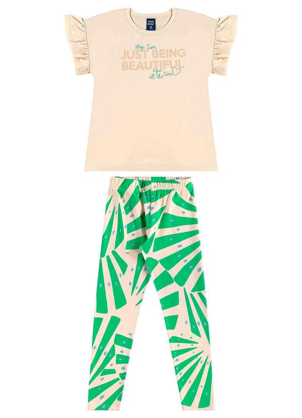 Vista 2 Conjunto Blusa e Legging Estampada Bege Bee Loop Bee Loop