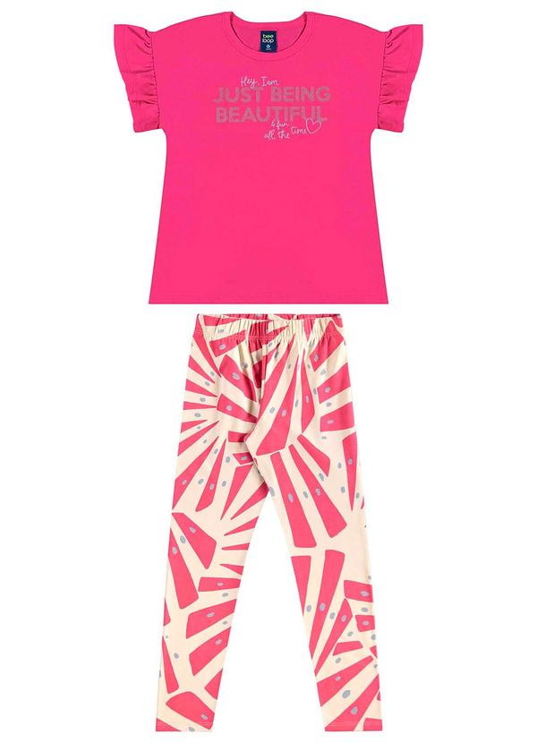 Vista 2 Conjunto Blusa e Legging Estampada Rosa Bee Loop Bee Loop
