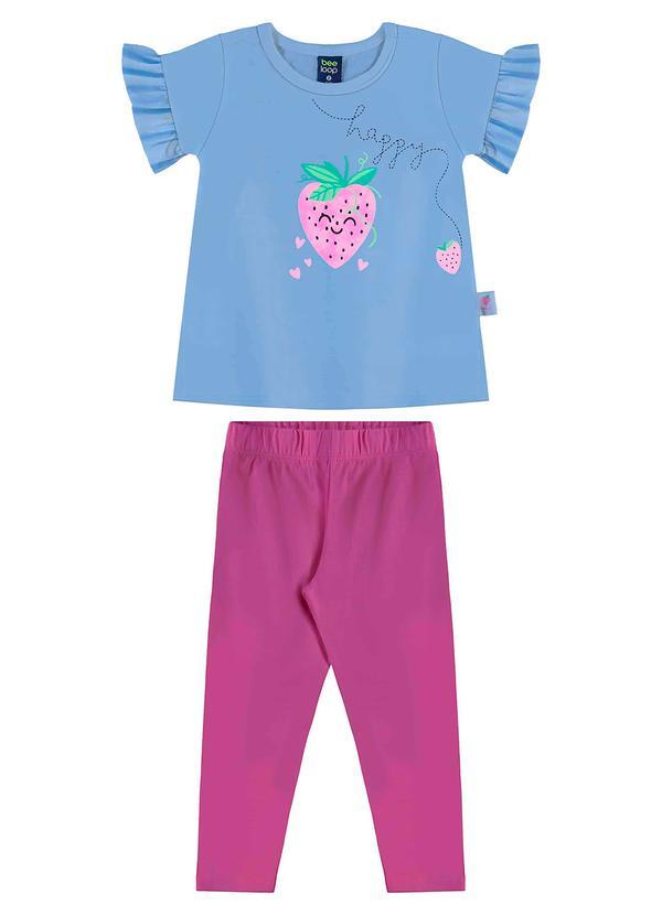 Vista 2 Conjunto Blusa e Legging Menina Azul Bee Loop Bee Loop
