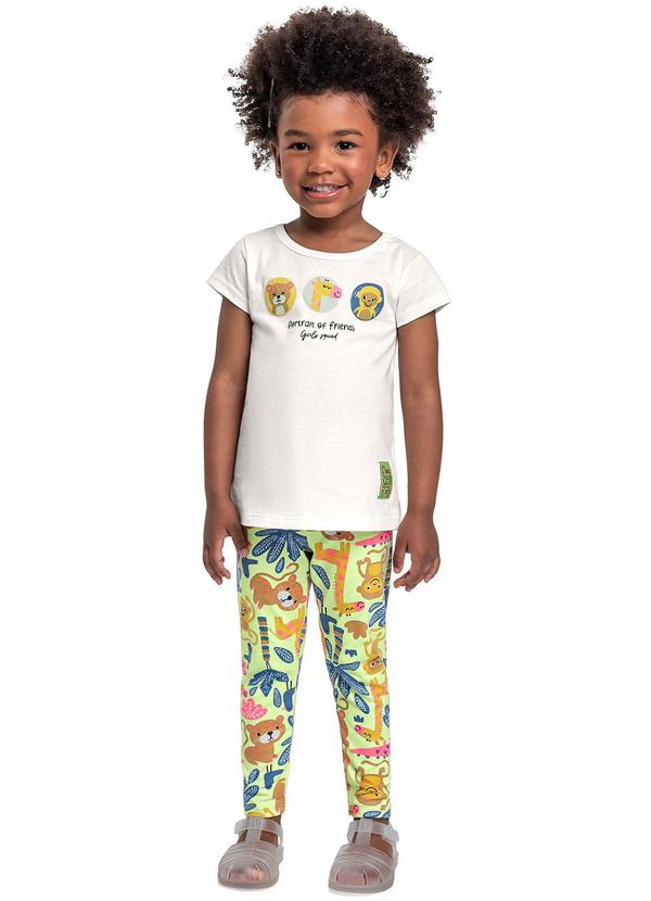 Vista 2 Conjunto Blusa e Legging Menina Bege Bee Loop Bee Loop