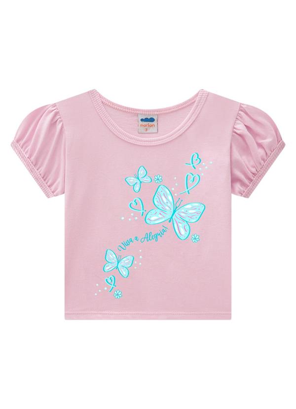 Vista 2 Conjunto Blusa e Saia em Cotton Margaridas Azul Marlan Marlan
