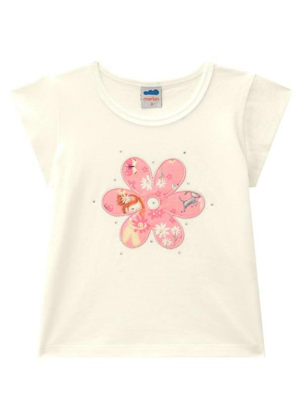 Vista 2 Conjunto Blusa e Saia Newtech Meu Jardim Bege Marlan Marlan
