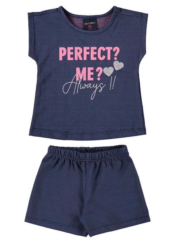 Vista 2 Conjunto Blusa e Short Bebê Menina Azul Bee Loop Bee Loop
