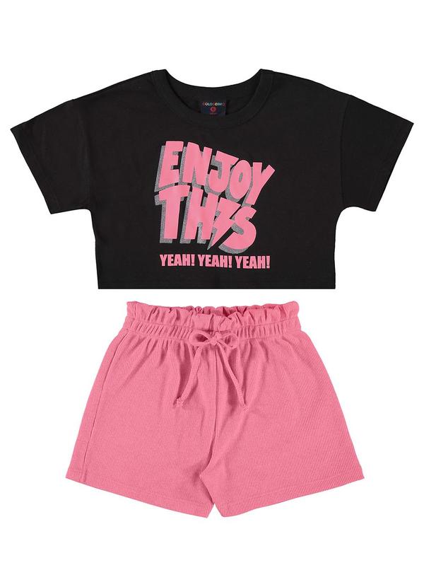 Vista 2 Conjunto Blusa e Short Clochard Preto GULOSEIMA GULOSEIMA